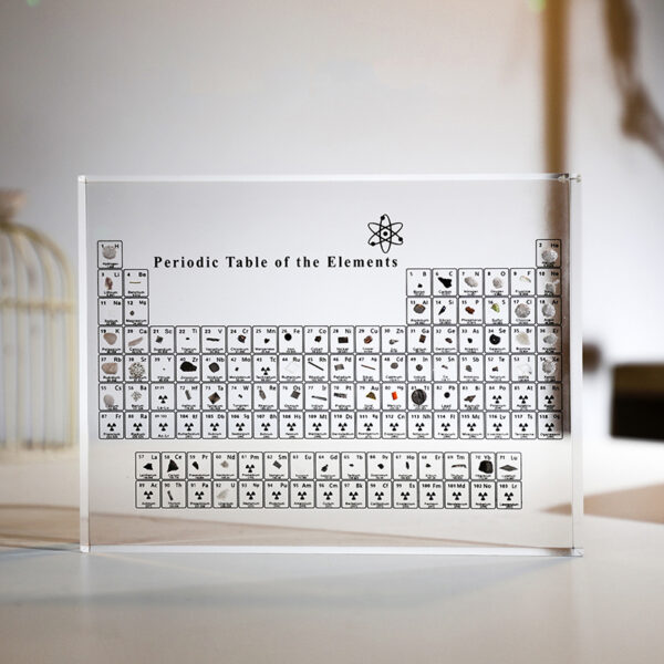 Real Elements Samples Acrylic Periodic Table Letter Decoration Kids Teaching School Display Chemical Element Home Decor W2043